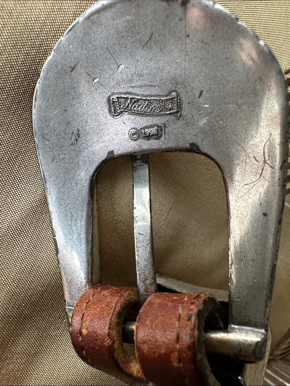 Child’s Nadim Western Leather Belt Silver Buckle and Silver Trim Fair Condition